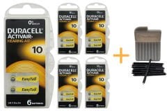 Duracell Actiavir 10 Numara İşitme Cihazı Pili (5 Paket x 6 Adet = 30 Adet Pil) + HEDİYE YesMed WaxStop Filtre