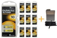 Duracell Actiavir 10 Numara İşitme Cihazı Pili (10 Paket x 6 Adet = 60 Adet Pil) + HEDİYE YesMed WaxStop Filtre