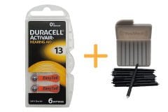 Duracell Activair 13 Numara İşitme Cihazı Pili (1 Paket = 6 Adet Pil) + HEDİYE YesMed WaxStop Filtre