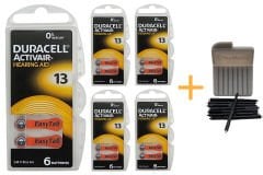 Duracell Activair 13 Numara İşitme Cihazı Pili (5 Paket x 6 Adet = 30 Adet Pil) + HEDİYE YesMed WaxStop Filtre
