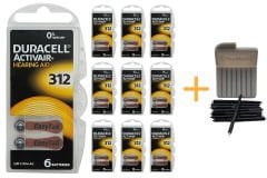 Duracell Activair 312 Numara İşitme Cihazı Pili (10 Paket x 6 Adet = 60 Adet Pil) + HEDİYE YesMed WaxStop Filtre