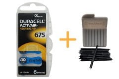 Duracell Activair 675 Numara İşitme Cihazı Pili (1 Paket = 6 Adet Pil) + HEDİYE YesMed WaxStop Filtre