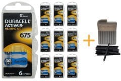 Duracell Activair 675 Numara İşitme Cihazı Pili (10 Paket x 6 Adet = 60 Adet Pil) + HEDİYE YesMed WaxStop Filtre