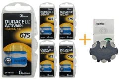 Duracell Activair 675 Numara İşitme Cihazı Pili (5 Paket x 6 Adet = 30 Adet Pil) + HEDİYE YesMed ProWax Filtre