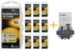 Duracell Activair 10 Numara İşitme Cihazı Pili (10 Paket x 6 Adet = 60 Adet Pil) + HEDİYE YesMed ProWax Filtre
