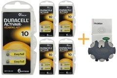 Duracell Activair 10 Numara İşitme Cihazı Pili (5 Paket x 6 Adet = 30 Adet Pil) + HEDİYE YesMed ProWax Filtre