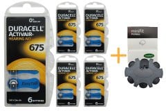 Duracell Activair 675 Numara İşitme Cihazı Pili (5 Paket x 6 Adet = 30 Adet Pil ) + HEDİYE YesMed miniFit ProWax Filtre