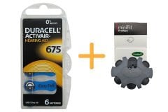 Duracell Activair 675 Numara İşitme Cihazı Pili (1 Paket = 6 Adet Pil ) + HEDİYE YesMed miniFit ProWax Filtre
