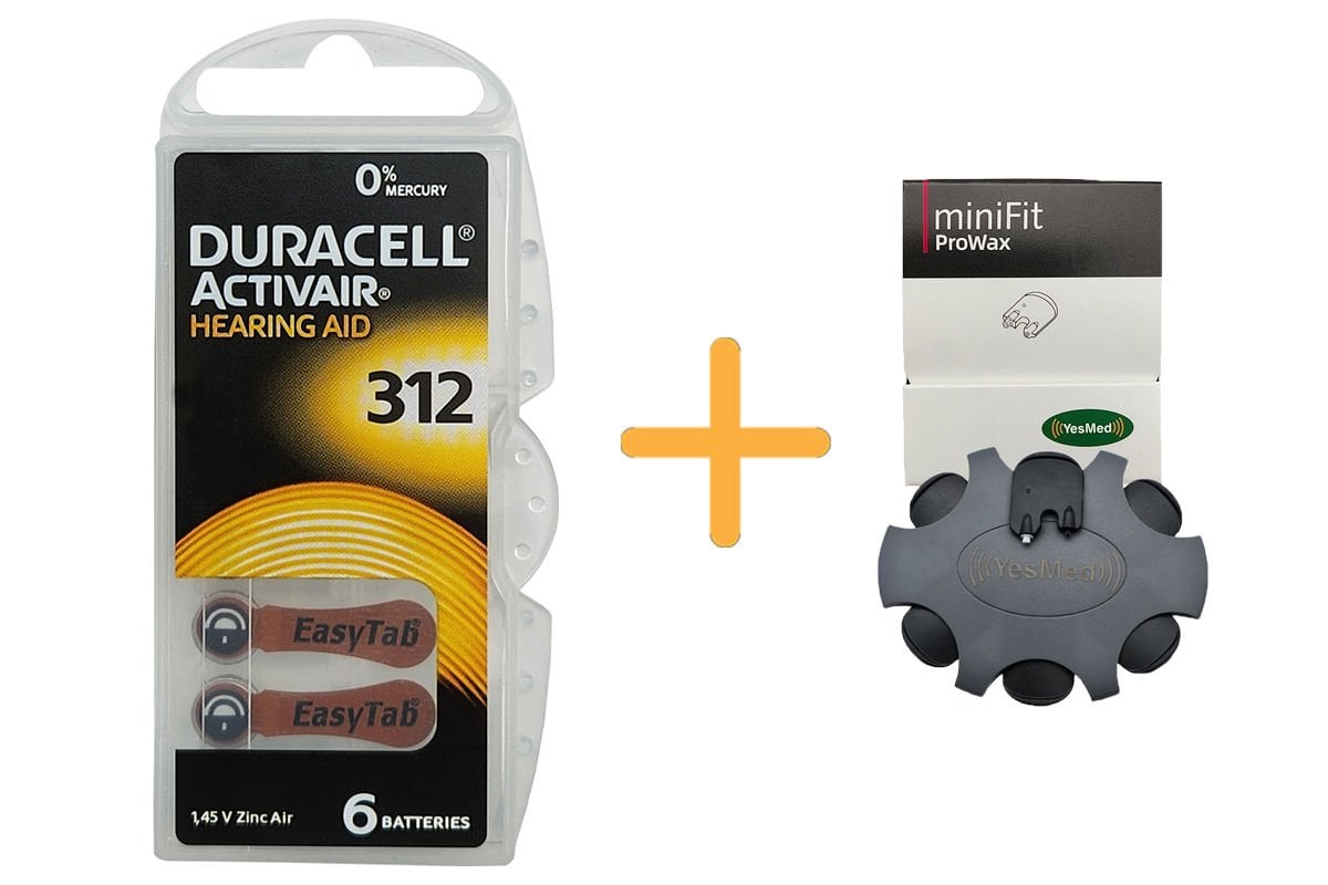 Duracell Activair 312 Numara İşitme Cihazı Pili (1 Paket = 6 Adet Pil ) + HEDİYE YesMed miniFit ProWax Filtre
