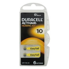 Duracell Activair 10 Numara İşitme Cihazı Pili (1 Paket = 6 Adet Pil) + HEDİYE YesMed miniFit ProWax Filtre