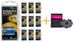 Duracell Activair 675 Numara İşitme Cihazı Pili (10 Paket x 6 Adet = 60 Adet Pil) + HEDİYE Prowax MiniFit Filtre