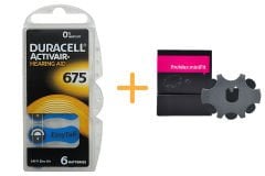 Duracell Activair 675 Numara İşitme Cihazı Pili (1 Paket = 6 Adet Pil) + HEDİYE Prowax MiniFit Filtre