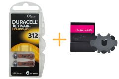 Duracell Activair 312 Numara İşitme Cihazı Pili (1 Paket = 6 Adet Pil) + HEDİYE Prowax MiniFit Filtre