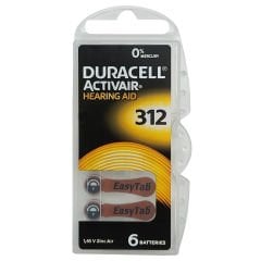Duracell Activair 312 Numara İşitme Cihazı Pili (1 Paket = 6 Adet Pil) + HEDİYE Prowax MiniFit Filtre
