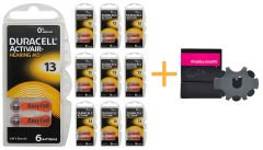 Duracell Activair 13 Numara İşitme Cihazı Pili (10 Paket x 6 Adet = 60 Adet Pil) + HEDİYE Prowax MiniFit Filtre