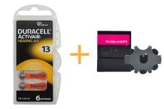 Duracell Activair 13 Numara İşitme Cihazı Pili (1 Paket = 6 Adet Pil) + HEDİYE Prowax MiniFit Filtre