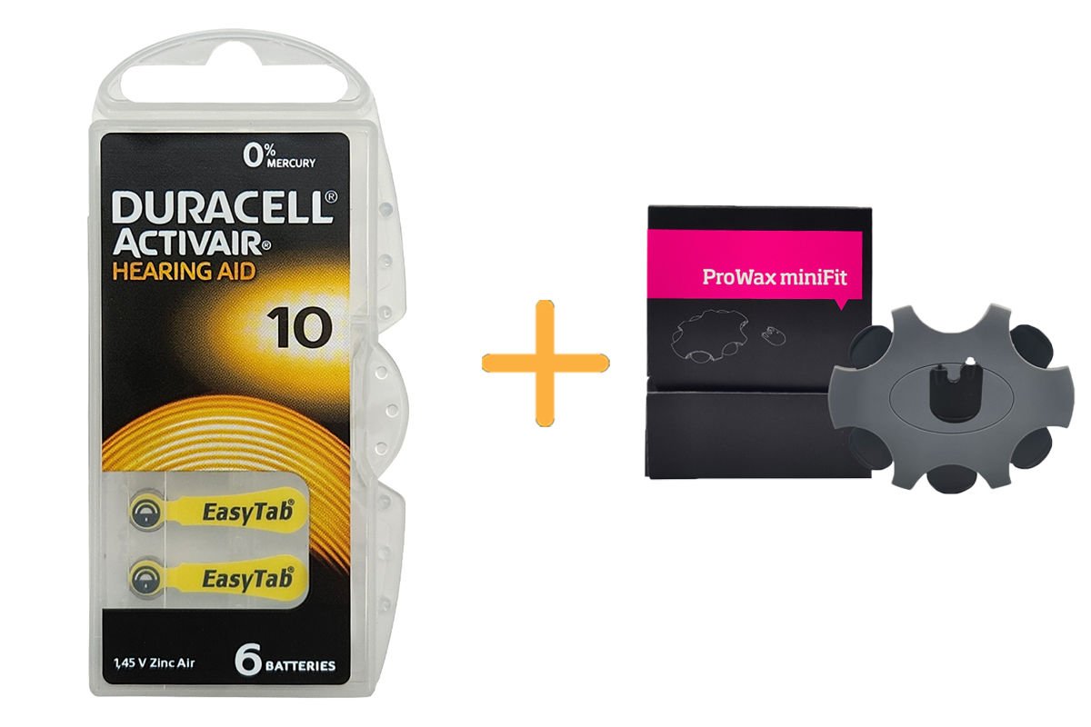 Duracell Actiavir 10 Numara İşitme Cihazı Pili (1 Paket = 6 Adet Pil) + HEDİYE Prowax MiniFit Filtre